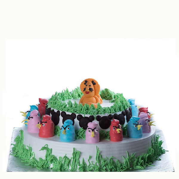 Lion King & Angry Birds Fondant Cake