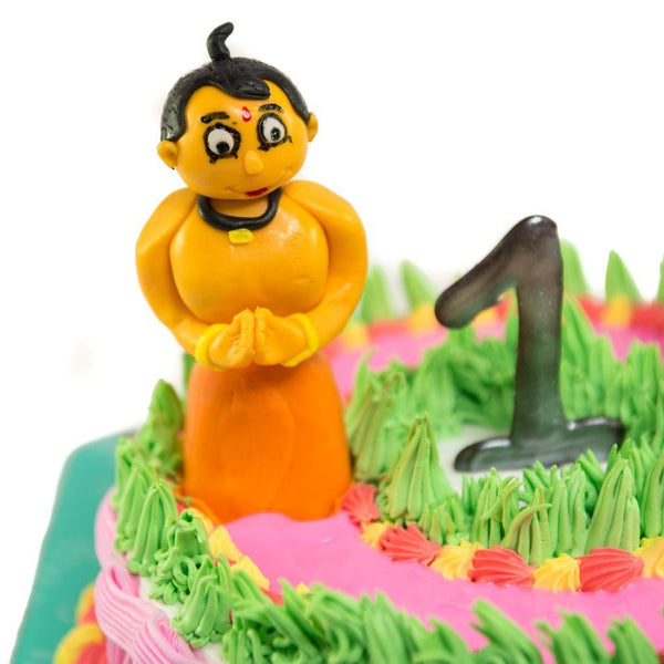 Chota Bheem & Chutki Fondant Cake