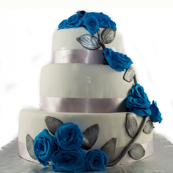 3 Tier Rose Fondant Wedding Cake