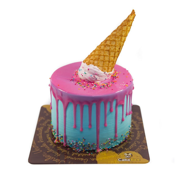 Melting Ice-Cream Cone Cake