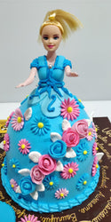 Barbie In Flower Land Fondant Cake