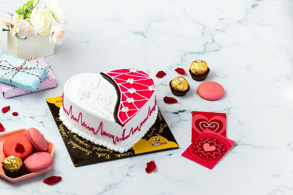 Two in One Heart Cake