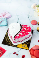 Two in One Heart Cake