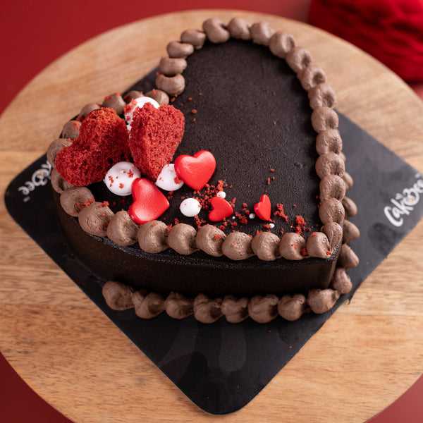 Chocolate Red Velvet Heart Cake