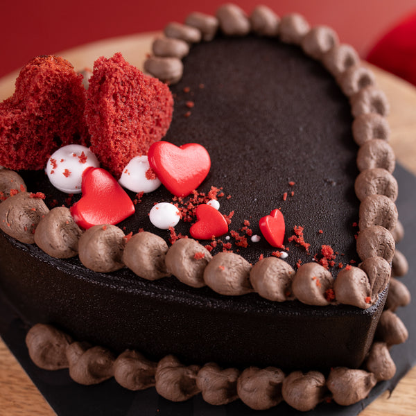 Chocolate Red Velvet Heart Cake