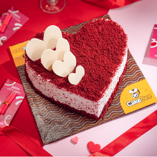 Red Birthday Heart Cake - Order Online For Delivery