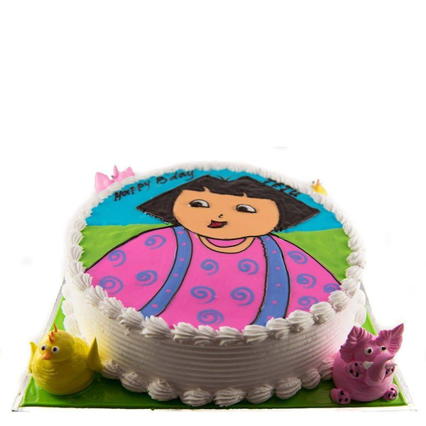 Dora Cakes Recipe With Step By Step Pictures - Eggless Dora Cake | Mints  Recipes