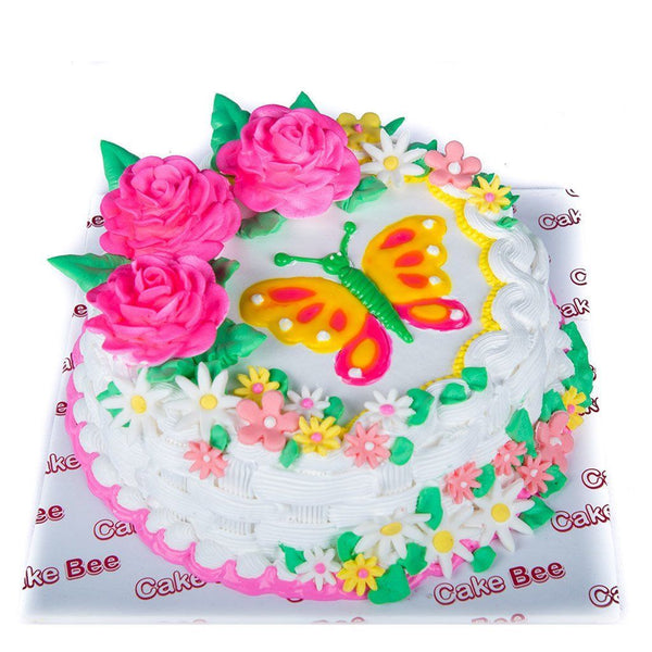 Butterfly and Roses Cake