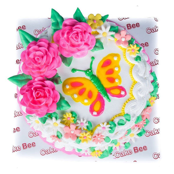 Butterfly and Roses Cake