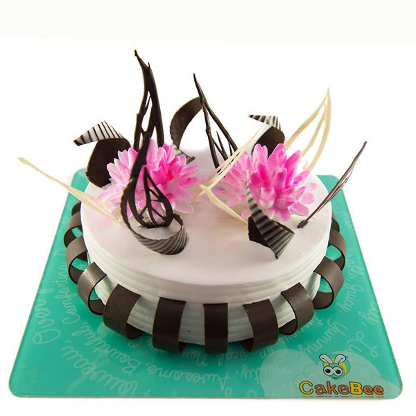 Premium AI Image | Chocolate Garnish Cake Slice Enriched with Sweet  Cherries and Whipping Cream