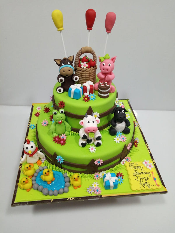 Jungle Animals Party Theme Cake