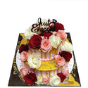 Elegant 2-Tiered Rosette Cake