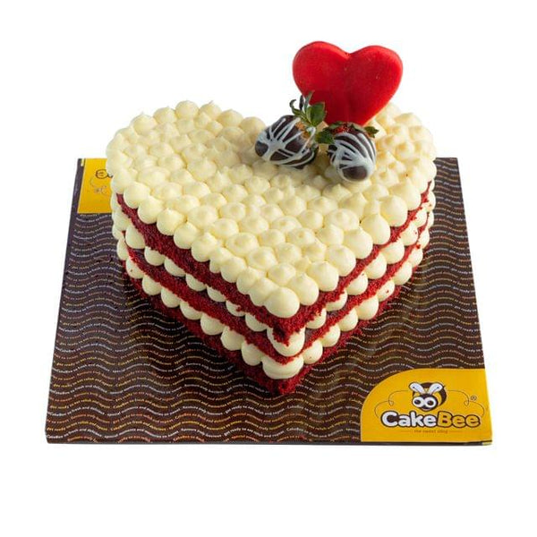 Beautiful Red Heart Cake Delivery In Delhi And Noida
